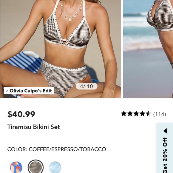 SHEIN Black and White Checkered Bikini - Picture 2 of 4